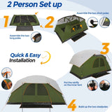 10-12 Person Camping Tent With Rainfly And Screen