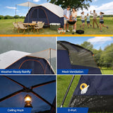 10-12 Person Camping Tent With Rainfly And Screen