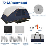 10-12 Person Camping Tent With Rainfly And Screen