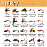 40-148 Pc/Box Trout Fly Fishing Assorted Flies