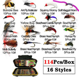 40-148 Pc/Box Trout Fly Fishing Assorted Flies