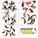 40-148 Pc/Box Trout Fly Fishing Assorted Flies