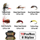 40-148 Pc/Box Trout Fly Fishing Assorted Flies