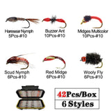 40-148 Pc/Box Trout Fly Fishing Assorted Flies