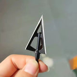 6/12pcs 100 Grain Hunting Fixed Blade Broadheads Arrowheads Black Tip Steel Bow Hunting