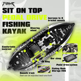 Fishing Kayak Boat Pedal Drive Sit-on-Top