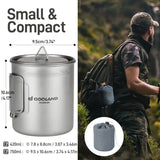 Titanium Camping Cookware 420ML and 750ML Titanium Pot