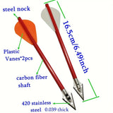 Mini Crossbow Bolts Carbon With Stainless Broadhead Tips