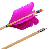 Wood Arrows 6pcs Turkey Feathers Handmade Diameter 8.5mm Arrow Shaft Length 80cm for Adults Shooting Target Hunting Accessories
