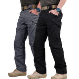 2pcs Men's Solid Color Cargo Pants, Breathable Tactical Pants Multi Pockets