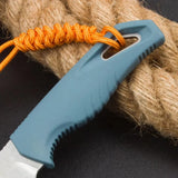 Stonewash Fixed Blade Knife Blue