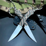 Straight Knife with Sheath Nylon Rope Handle