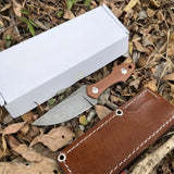 Fixed Blade Knife with Leather Sheath