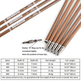 Pure Carbon Arrows, 12 pcs, 31 Inch Spine