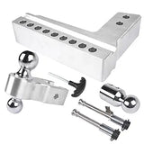 Silver 2.5" 8" Drop Adjustable Towing Hitch