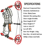 Short Axis Compound Bow Set Kit 30-60Lbs Adjustable Draw Weight Ambidextrous