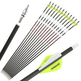 12pcs Pure Carbon Arrow 300/400/500