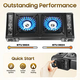 Double Head Gas stove with Baking Tray