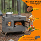 Hot Tent Stove with 4 Chimney Pipe