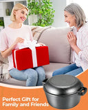 Pre-Seasoned Cast Iron Double Dutch Oven With Loop Handles, Pot + Lid - Cast Iron Dutch Oven with Lid BBQ,7/9 Quart
