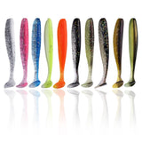 10Pcs 9cm Fishing Lures T Tail Worm Soft Bait