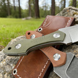 Fixed Blade Knife with Leather Sheath