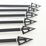 6/12pcs 100 Grain Hunting Fixed Blade Broadheads Arrowheads Black Tip Steel Bow Hunting