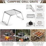 18Pcs Camping Cookware Mess Kit, 7.8" Nonstick Camp Cooking Utensil Set Pot, Pan, Kettle, Grill Grate,Outdoor Backpacking Gear