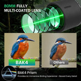 25-75x80 Upgrade Spotting Scope HD Large Field Powerful Zoom Monocular Telescope FMC BAK4 for Bird Watching Target Shooting