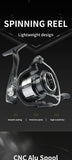 Lightweight Spinning Fishing Reel 1500 2500 Series 5+1BB 5.2:1