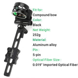 Archery Bow Sight 5 Pin Long-Range Adjustable Fiber Optic