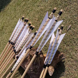 Wooden Longbow Arrows 32" Natural Turkey Feather