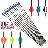 12pcs Pure Carbon Arrow 300/400/500