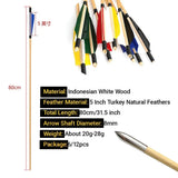 Hunting Arrows 12pcs 31.5inch Handmade Wooden Shaft
