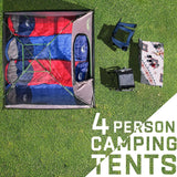 4/6 Person Dome Tents with Rainfly, Easy Setup