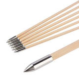 Wooden Arrows 12Pcs, 8mm Shaft with 5" Turkey Feathers