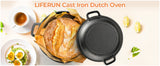 Pre-Seasoned Cast Iron Double Dutch Oven With Loop Handles, Pot + Lid - Cast Iron Dutch Oven with Lid BBQ,7/9 Quart