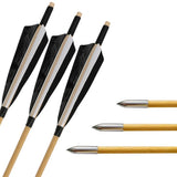 Hunting Arrows 12pcs 31.5inch Handmade Wooden Shaft