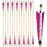 Wooden Longbow Arrows 32" Natural Turkey Feather