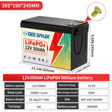 12V 300Ah LiFePO4 Lithium Battery With 200A BMS 8000+ Cycles