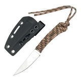 Straight Knife with Sheath Nylon Rope Handle