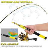 Durable Spinning Reel and 2-Piece Rod for Fresh and Saltwater Fishing