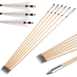 Wooden Longbow Arrows 32" Natural Turkey Feather