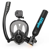 Lightweight 0.5 L Mini Scuba Tank with Integrated Full-Face Mask