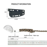 Straight Knife with Sheath Nylon Rope Handle