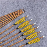 12pcs Archery Mixed Carbon Arrows 31.5 Inch Turkey Feathers