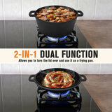 Cast Iron Dutch Oven With Lid, Pot (5.1 Quarts) And Lid (1.9 Quarts) That Can Be Used As A Skillet, Cast Iron Dutch Oven With S