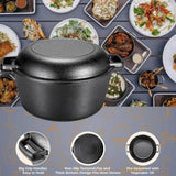 Cast Iron Dutch Oven With Lid, Pot (5.1 Quarts) And Lid (1.9 Quarts) That Can Be Used As A Skillet, Cast Iron Dutch Oven With S