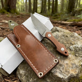 Fixed Blade Knife with Leather Sheath