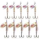 10pcs Metal Spoon Spinner Fishing Lure
